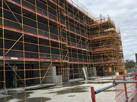 Temporary roof structure Scaffolding Project Perkins Belmont Forum